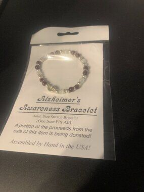 Alzheimer's awareness stretch bracelet NEW